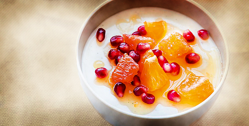 Minted Pomegranate Yogurt with Grapefruit Salad